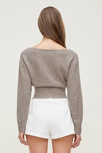 Juliet Cinched Boat Neck Sweater