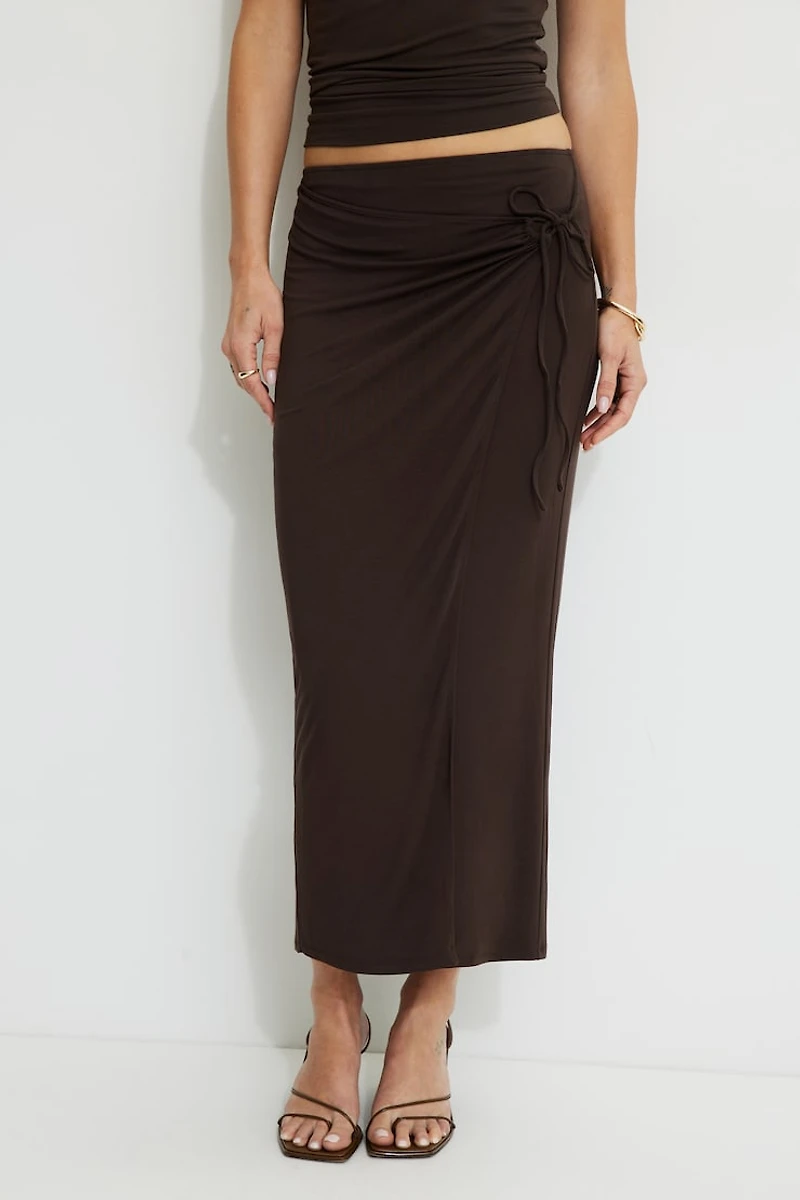 Wrap Jersey Maxi Skirt