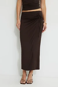 Wrap Jersey Maxi Skirt