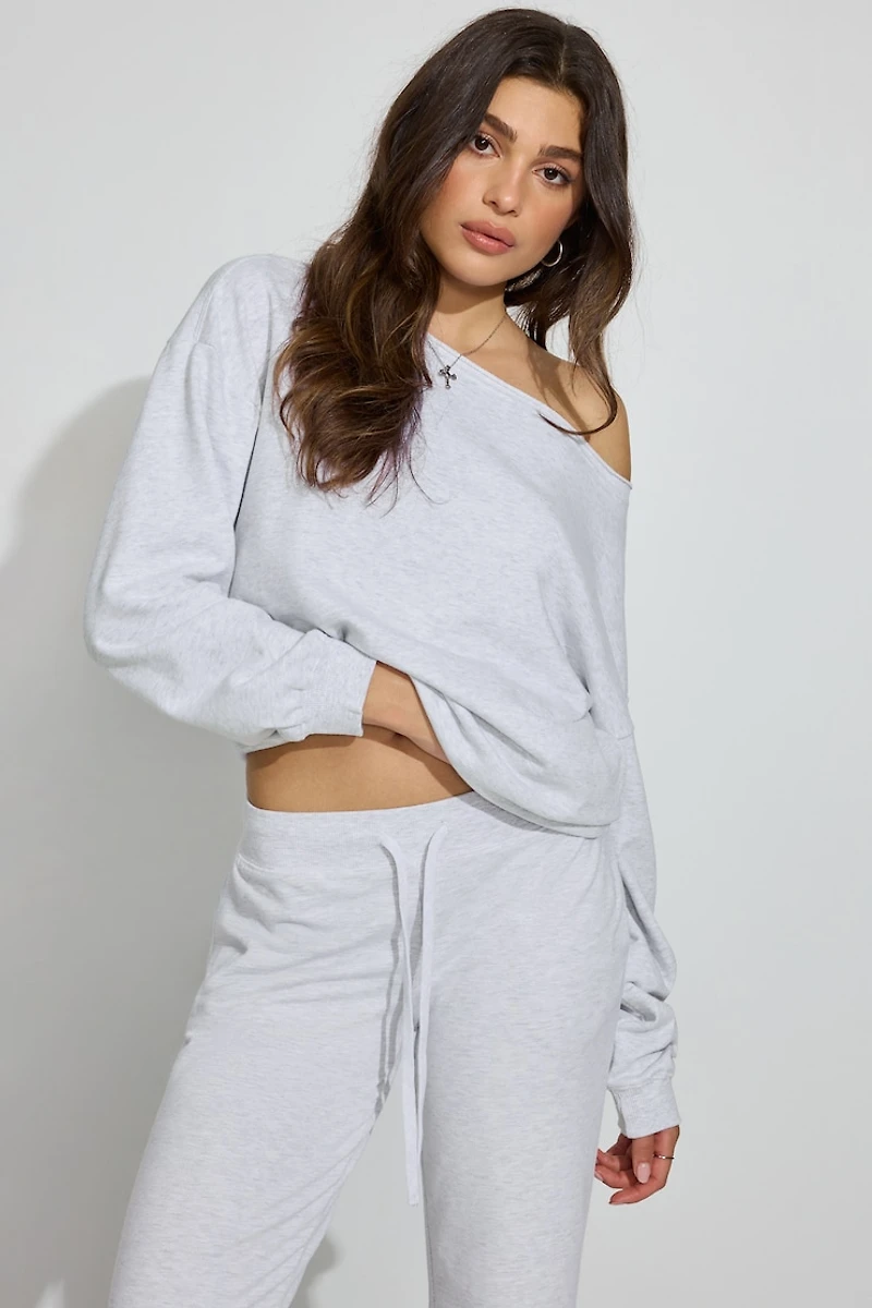 SoftTerry Off Shoulder Sweatshirt