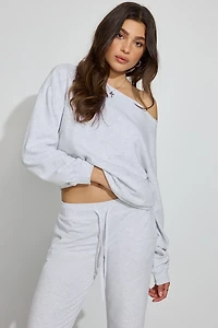 SoftTerry Off Shoulder Sweatshirt