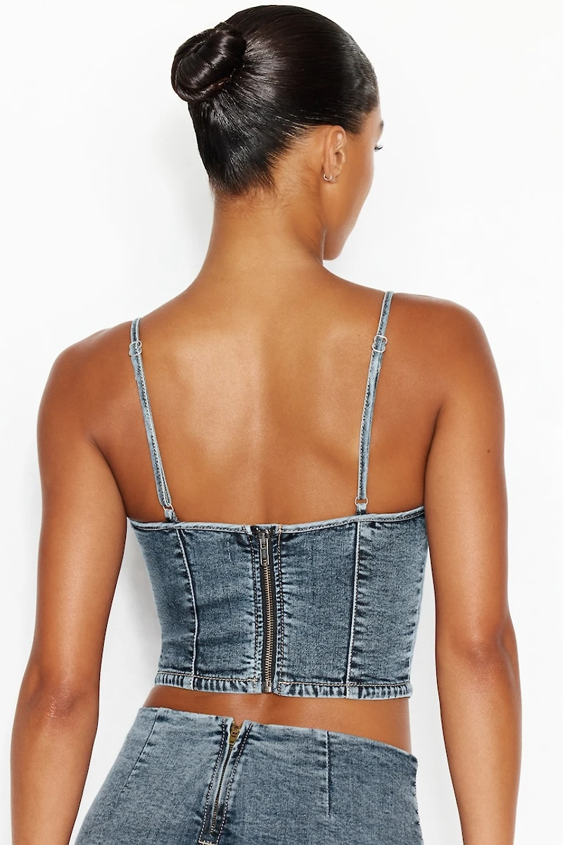 Denim Bustier Top