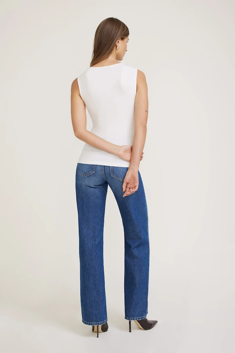 Draped Cowl Neck Jersey Tank Top