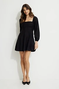 Amelie Balloon Sleeve Mini Dress