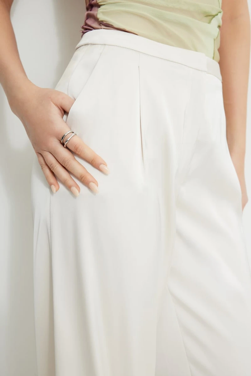 Pantalon à jambe large en satin