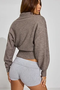 Chandail henley spongieux à manches longues