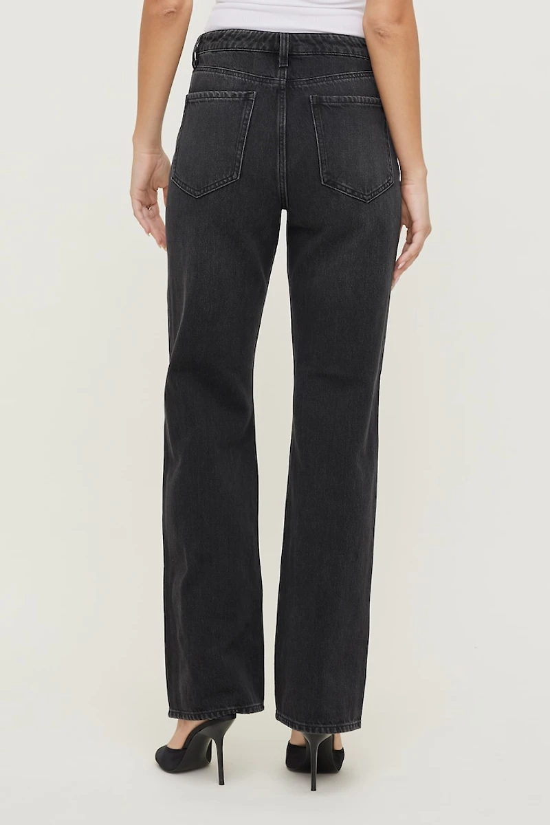 Jean rigide à taille haute et jambe droite Cara