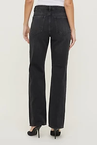 Jean rigide à taille haute et jambe droite Cara