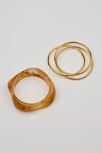 Ensemble de 4 bracelets rigides torsadés en résine