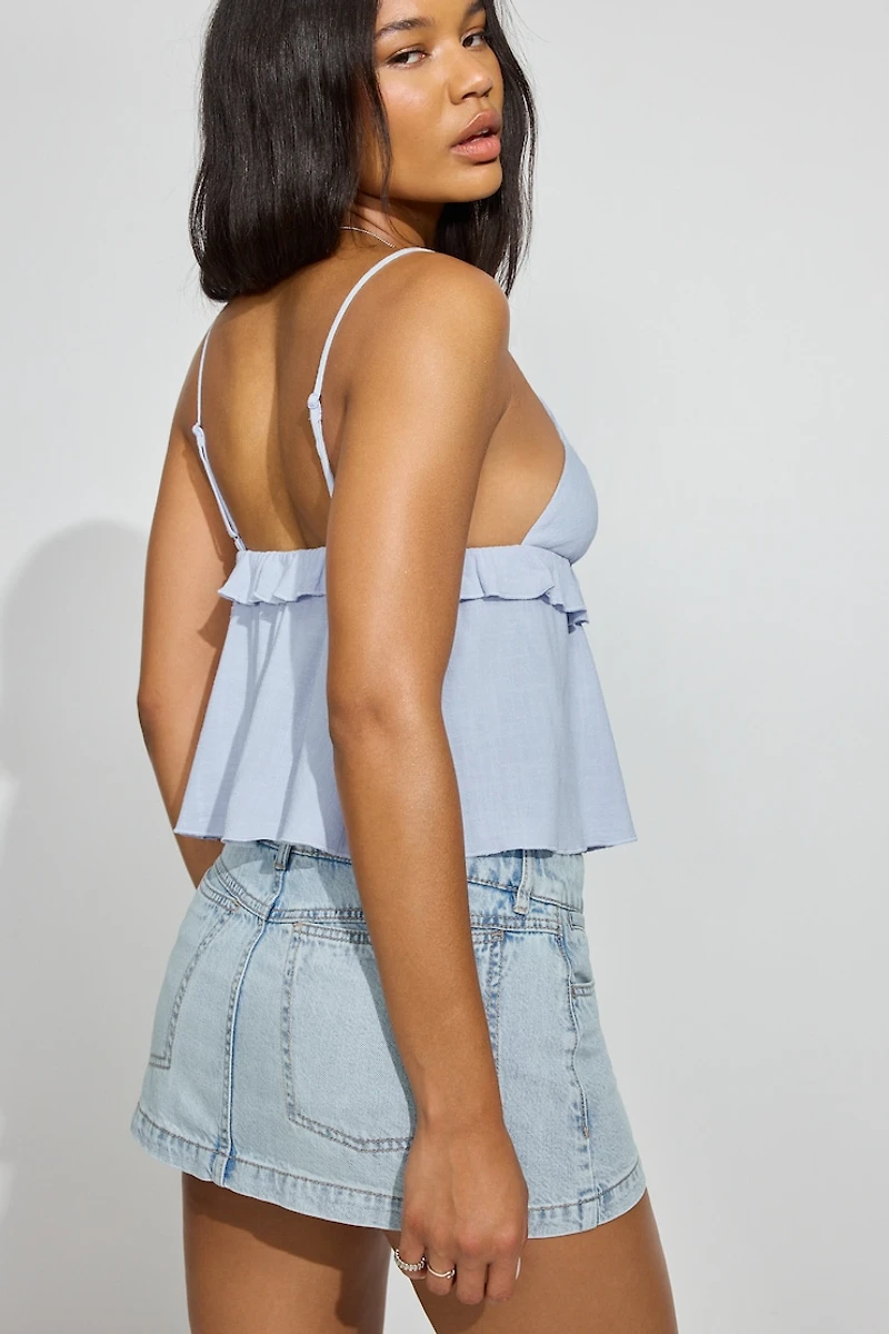 Strappy Peplum Cami Top