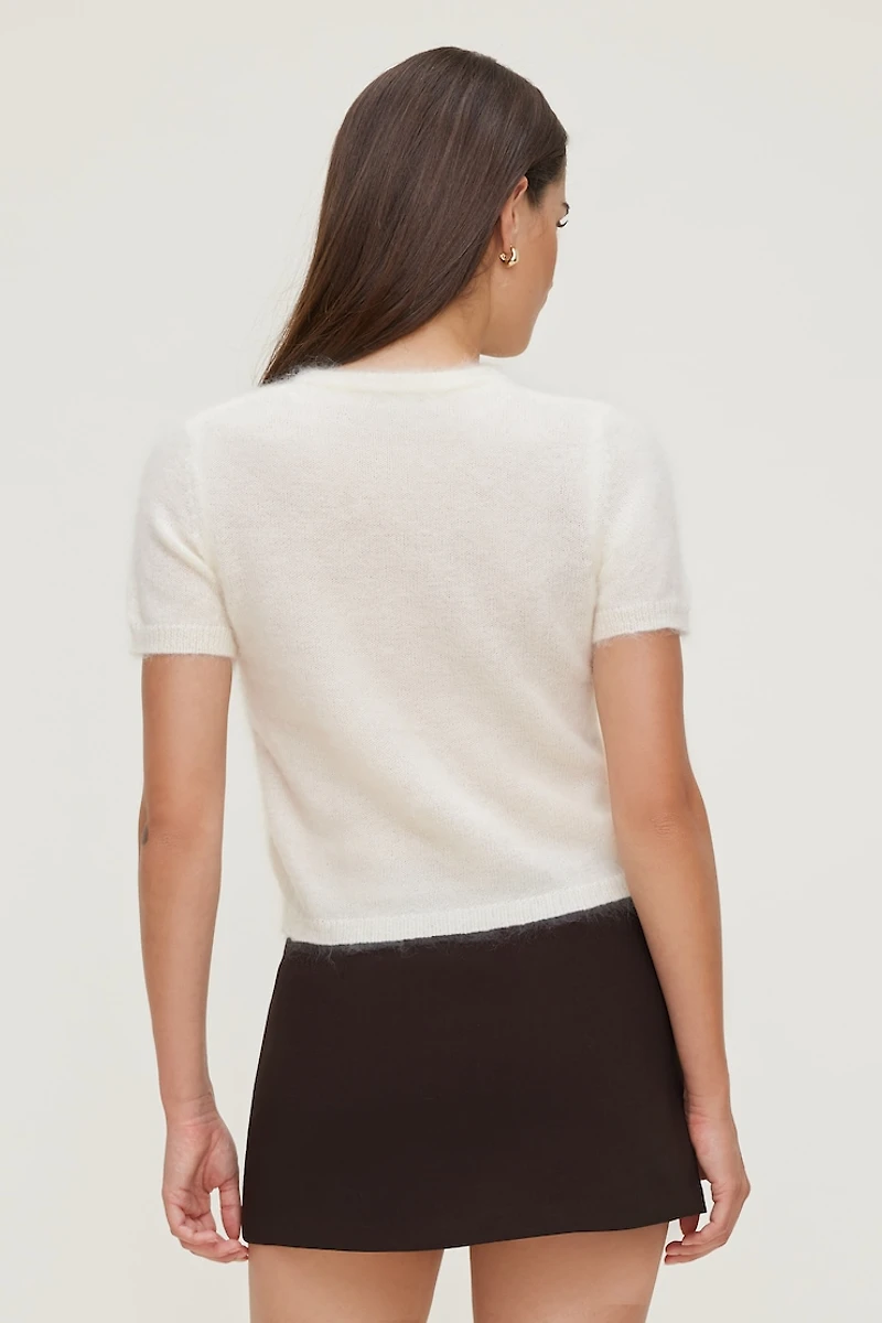 Premium Mohair Short Sleeve Cardigan