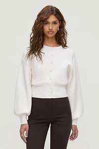 Cardigan à manches bouffantes