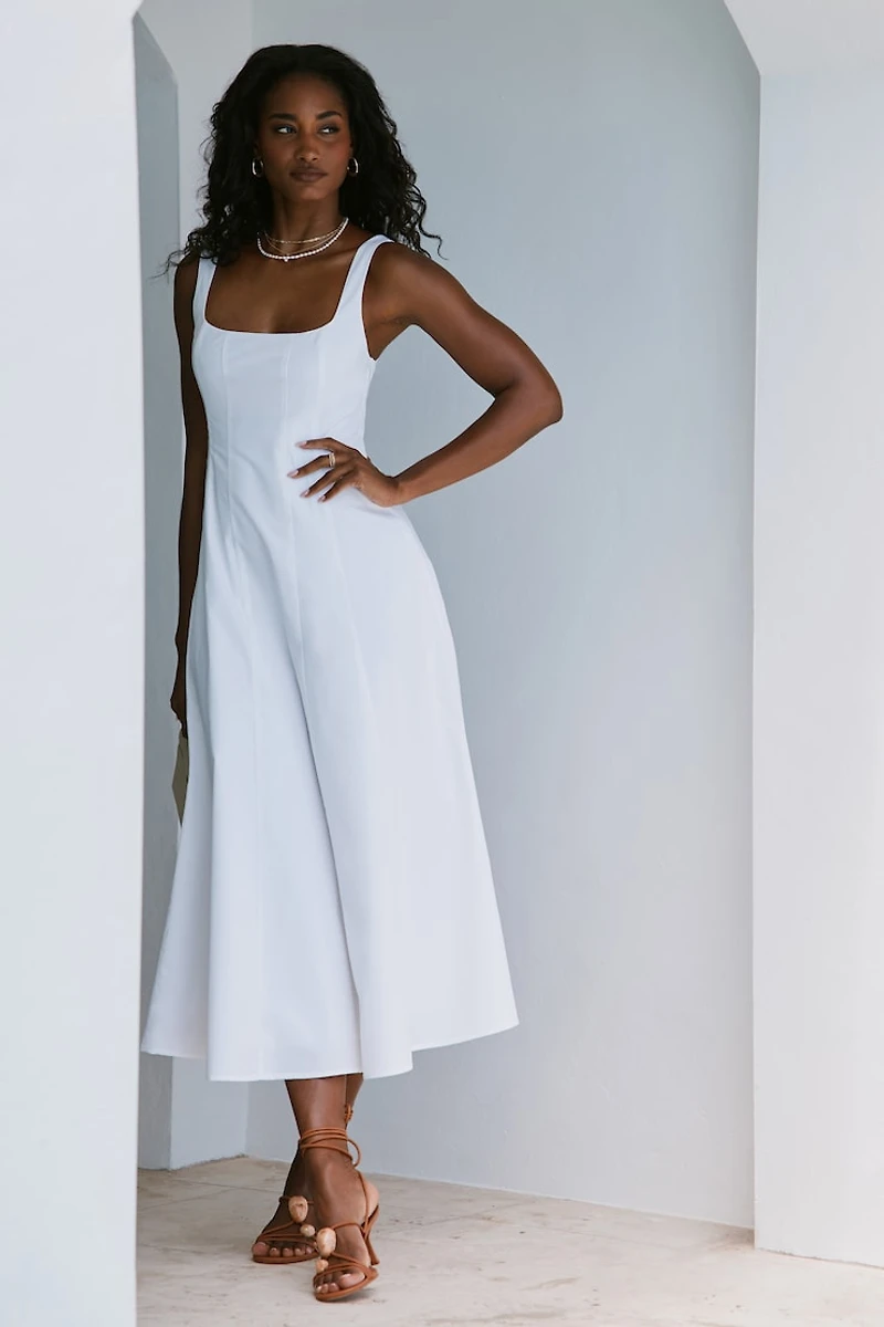 Robe maxi en popeline Capri