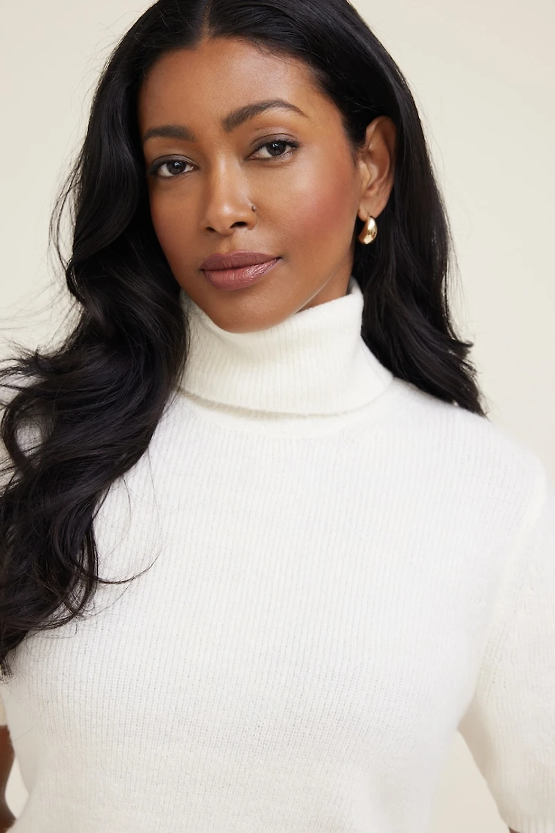 Lora Short Sleeve Turtleneck Sweater
