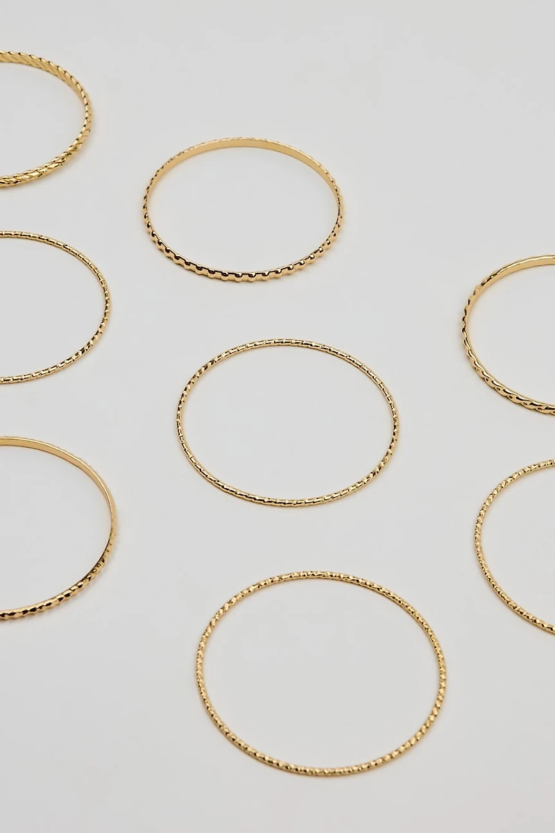 Set of 11 Textured Bangles