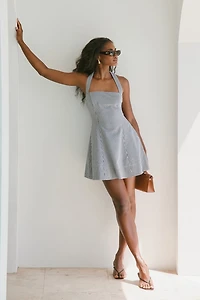 Gingham Halter Mini Dress