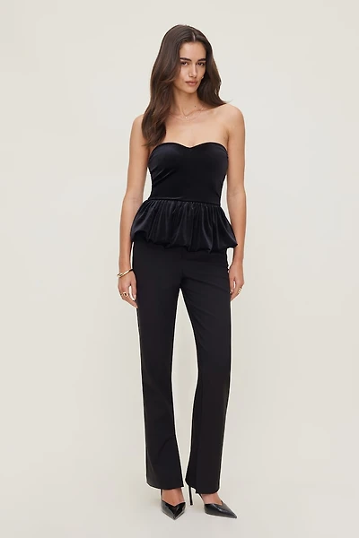 Peplum Velvet Tube Top