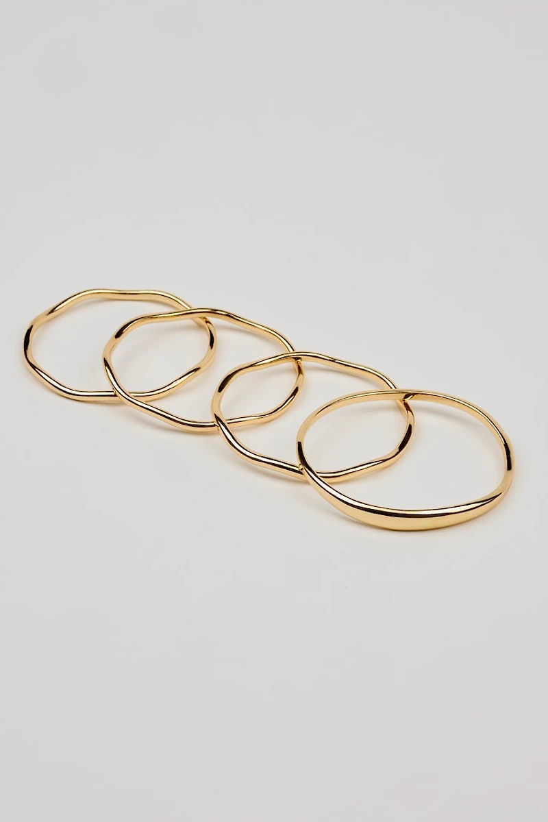 Set of 4 Wavy Bangles