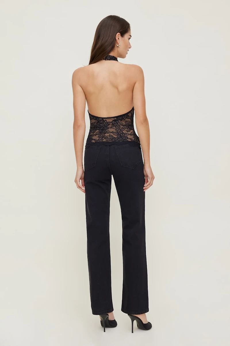 Haut en dentelle à col licou