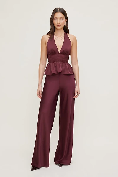 Plunge Satin Halter Top