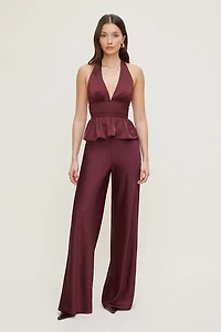 Plunge Satin Halter Top
