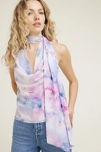 Cowl Halter Neck Scarf Top