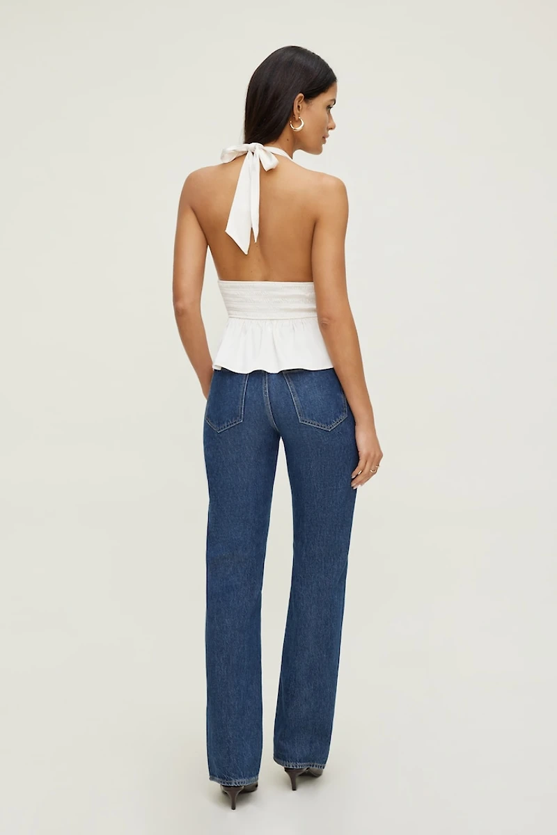 Plunge Satin Halter Top