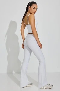 Soft Cotton Fold Over Flare Pants