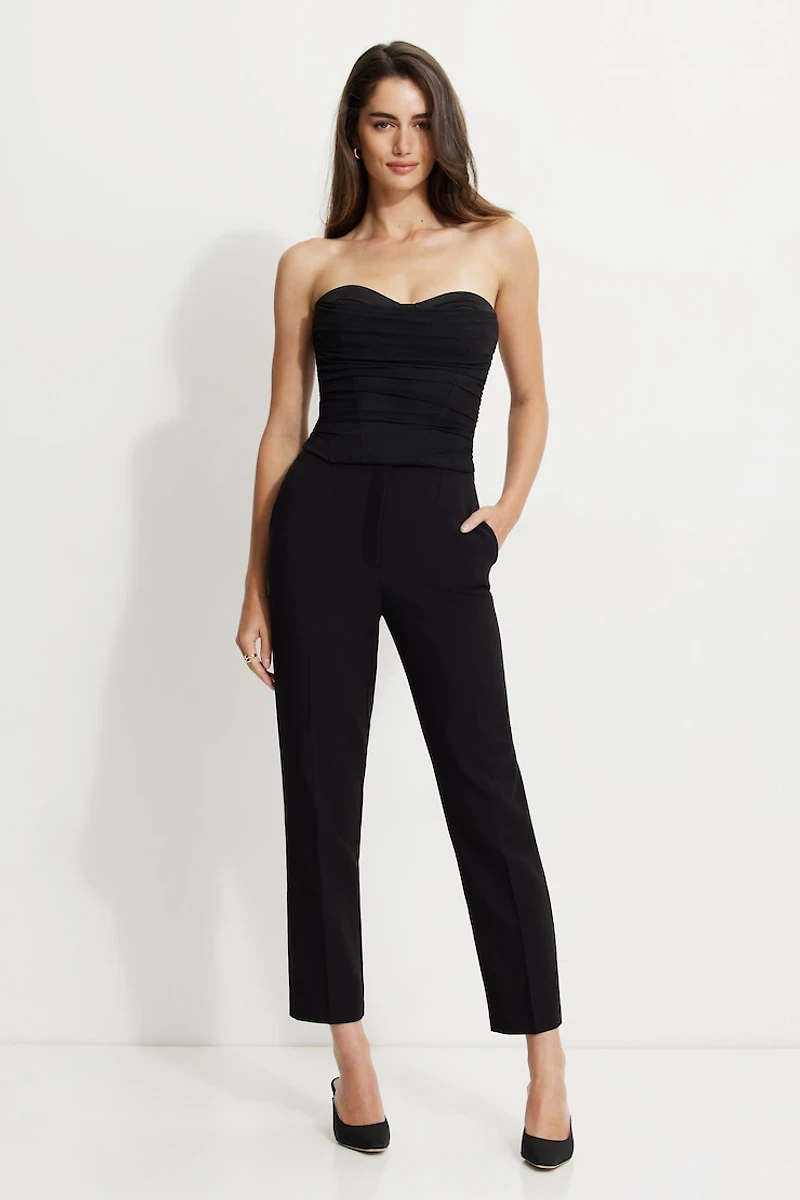 Draped Mesh Corset Top