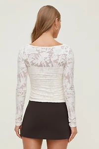 Nola Jacquard Long Sleeve Top