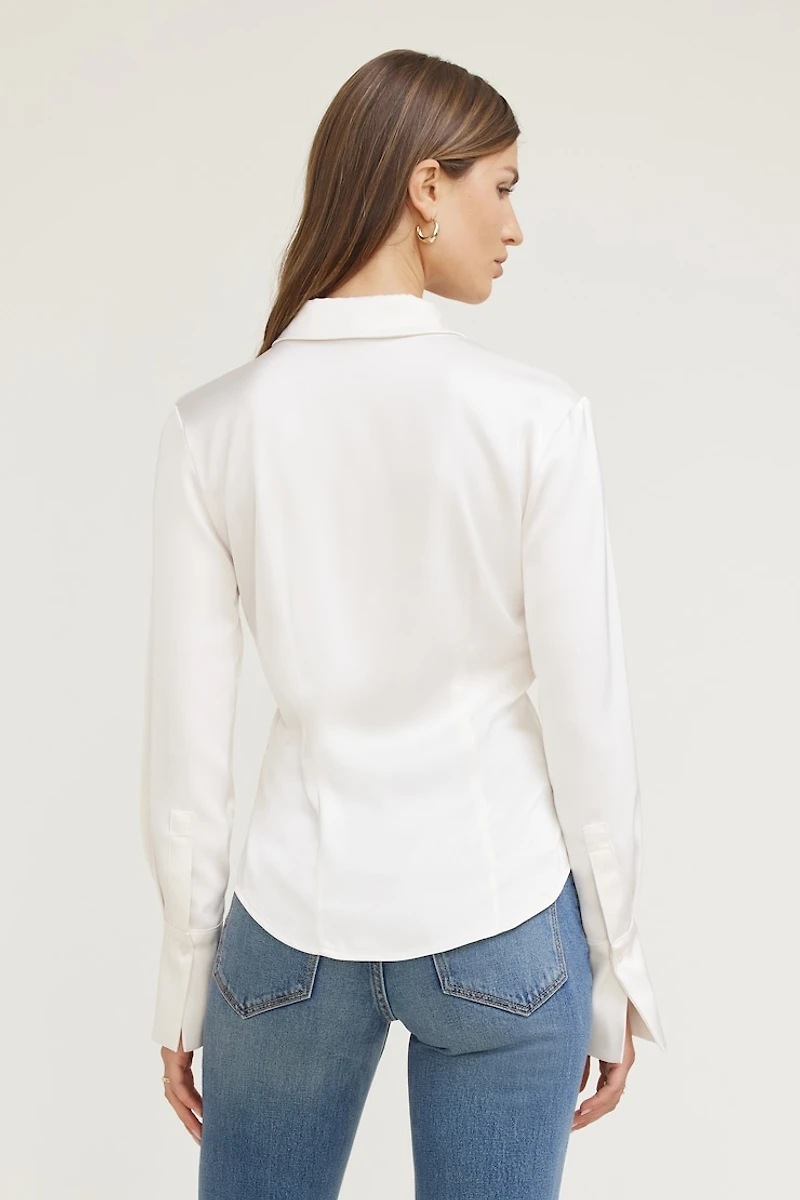 Eva Cinched Satin Shirt