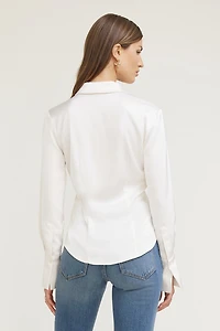 Eva Cinched Satin Shirt