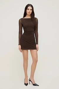 Katia Mesh Long Sleeve Mini Dress