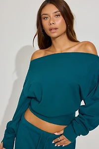 SoftTerry™ Rib Off Shoulder Sweater