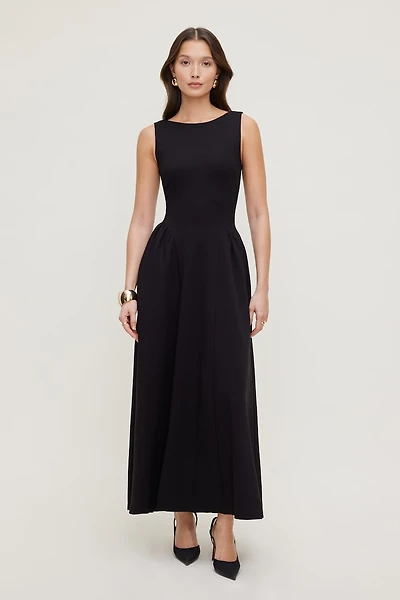 Iris Flared Ponte Maxi Dress