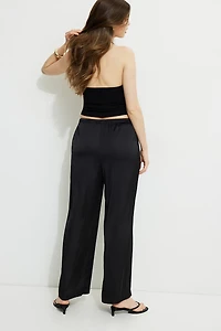 Pantalon Leo en satin à jambe large