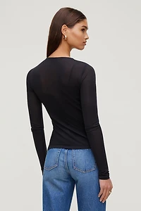 Sheer Layered Cami and Long Sleeve T Shirt