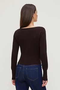 Sara Ribbed Cinch Hem Cardigan