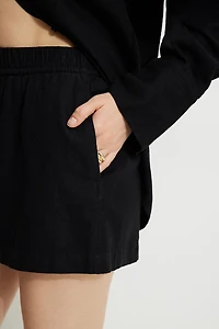 Pull On Linen Shorts