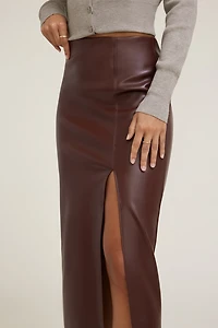 Marlow Faux Leather Midi Skirt