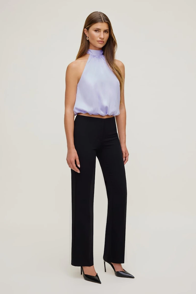 Paloma Bubble Satin Halter Blouse