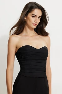 Draped Mesh Corset Top