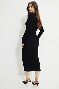 Slit Midi Sweater Dress