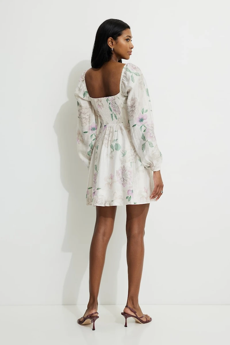 Amelie Balloon Sleeve Mini Dress