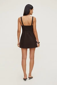 Linen Romper Mini Dress