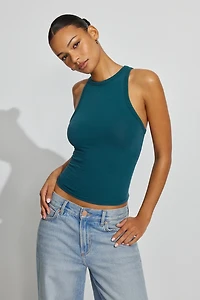 High Neck Cotton Tank Top