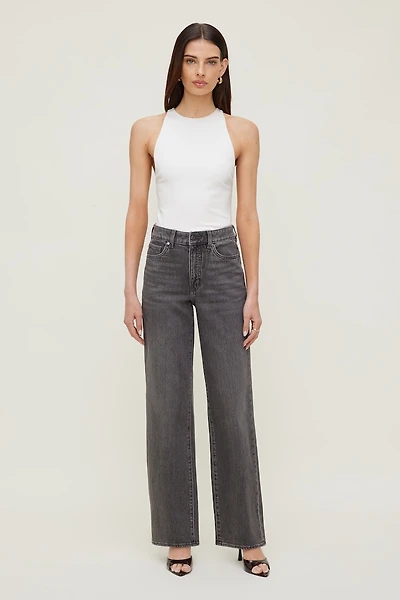 Jean Heidi à taille haute et jambe large