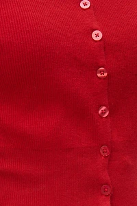 Cardigan côtelé à ourlet cintré Sara