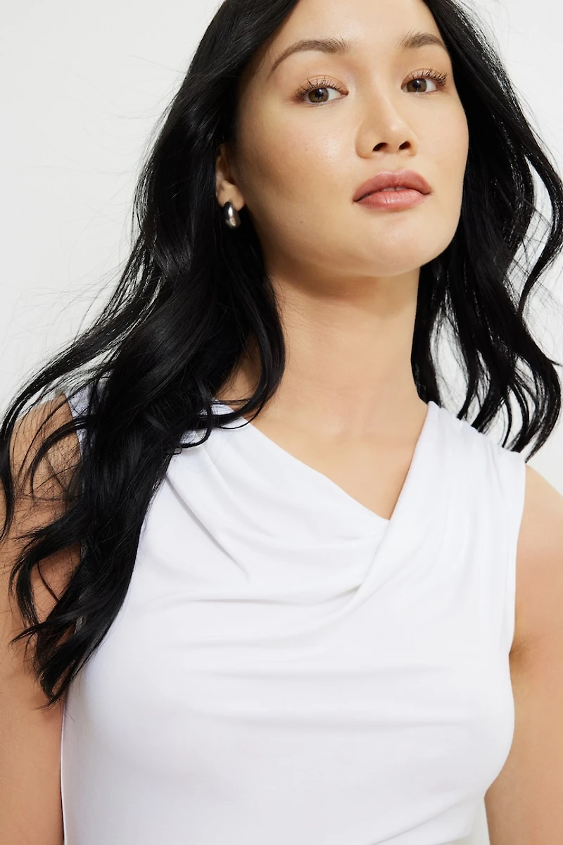Draped Jersey Tank Top