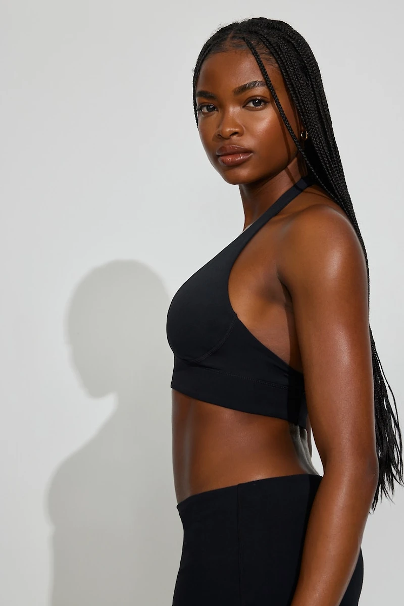 Active Plunge Halter Bra